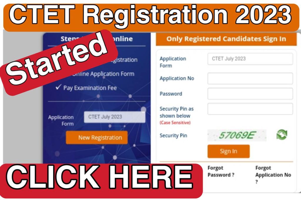 CTET Registration 2023
