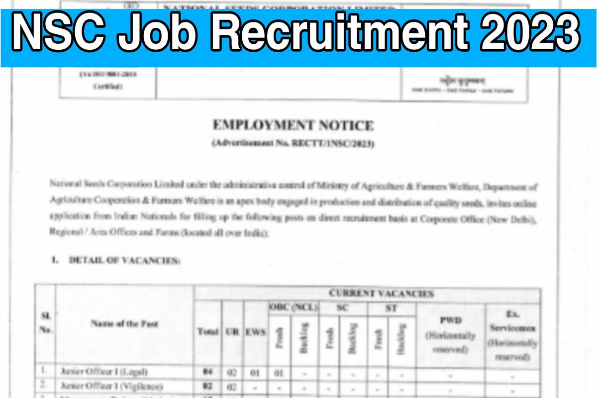 NSC Recruitment 2023